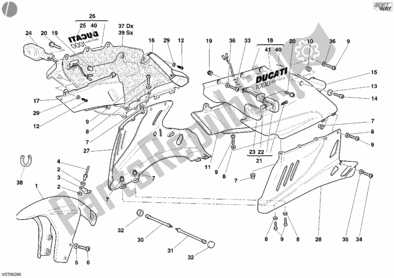 Alle onderdelen voor de Kuip van de Ducati Supersport 1000 SS 2006